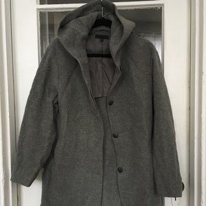 Uniqlo wool blend coat with hood